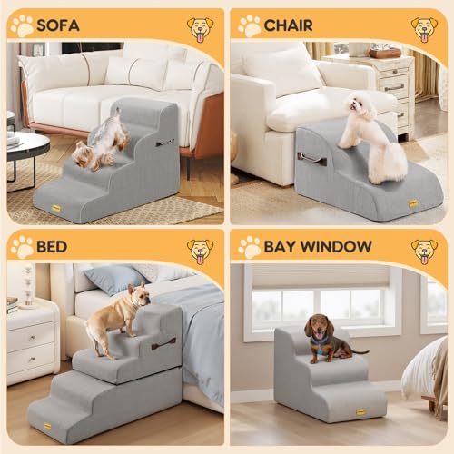 iweepet iweepet 3 em 1 escadas estáveis ​​para cães de espuma de alta densidade 30d para cama alta,