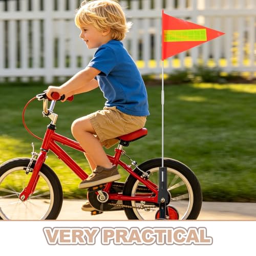 Banderas para bicicleta infantil Lurrose con mástiles robustos e impermeables 3