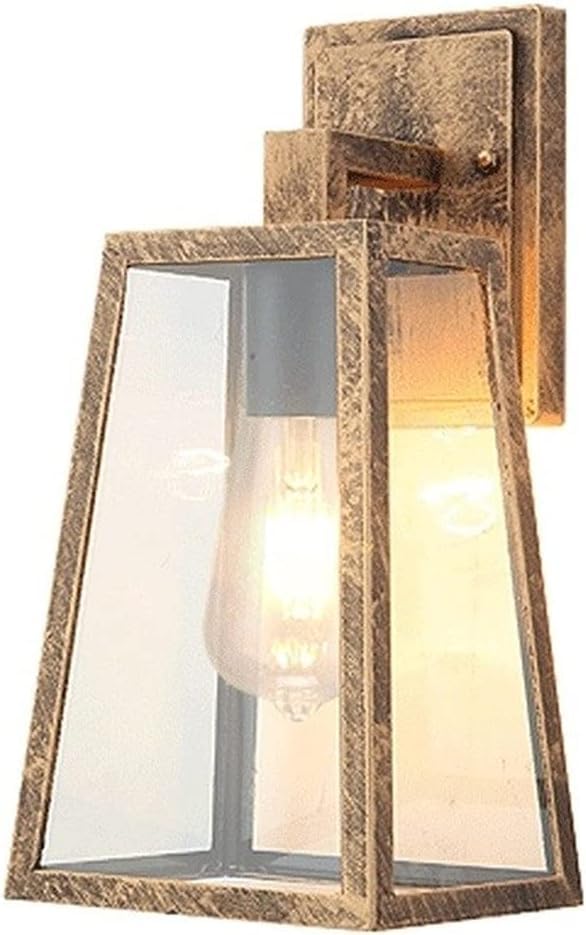 Lanterne de porche applique murale étanche luminaire extérieur rétro américain verre clair