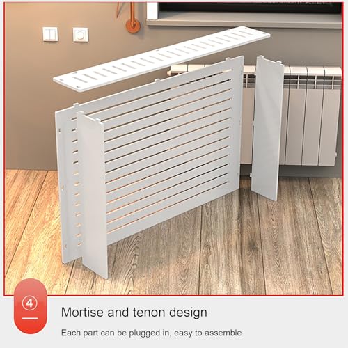 Cubierta de radiador moderna con estantes mdf para salon 6