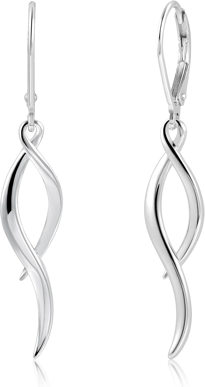 ALEXCRAFT 925 Sterling Silver Dangle Earrings, Hypoallergenic 14k Gold Plated Long Double Linear Twisted Tassel Dangling Drop Earrings for Women Trendy Statement Elegant Lightweight Leverback Earring