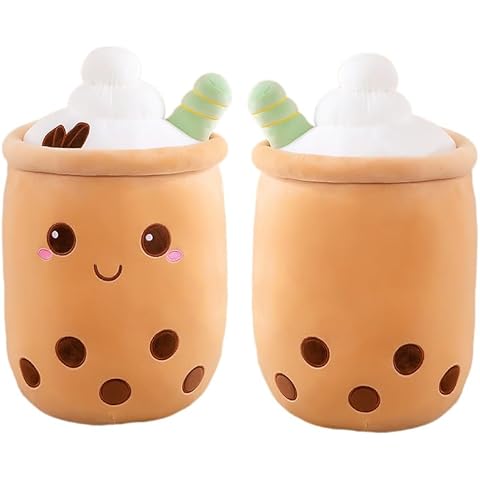 Aiuidun Kawaii Bubble Tea Plush Pillow Cover