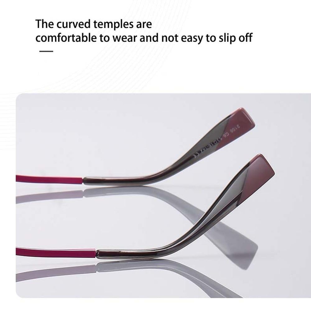 Occhiali letterari da donna alla moda con montatura Cat Eye in metallo a forma di V abbinati a lenti