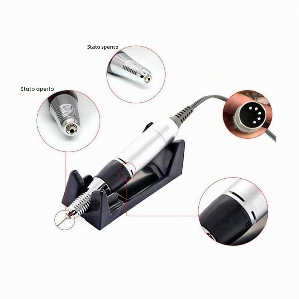 Fresa per Ricostruzione Unghie Professionale Elettrica Manicure Pedicure 35000RPM - Elettrico lima elettrica per pedicure, gold