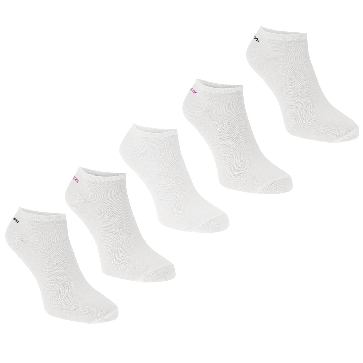 Slazenger Women's Trainer Socks 5 Pack White Ladies Size 4-8