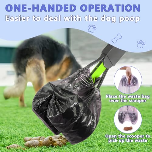 JOZMMZEOOA 4 Stück Pooper Scooper für Hunde 45CM Faltbare Kotschaufel Hundekotschaufel Großer Kapazität Hundekotgreifer mit Komfortgriff Tragbarer Hundekotschaufel,für Dem Hund Spazieren Gehen