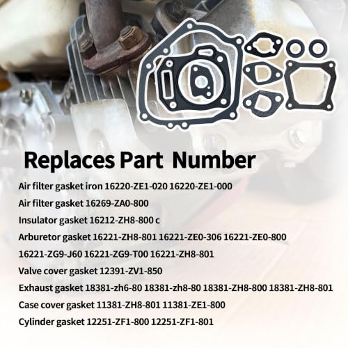 Image of 2 Packs Cylinder Head Valve Cover Carburetor Muffler Crankcase Gasket with Oil Seals Predator 212 Cc Coleman Ct200u Gasket Kit Compatible with Honda GX160 and Clone Engines & Generators