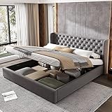 matelas sommier 160x200 pas cher 【Design personnalisé avec des rivets】L'extrémité du lit est spécialement conçue avec des rivets, ce qui ajoute une touche de personnalité et rend votre chambre plus originale. Ce lit double adopte un style minimaliste européen qui lui confère une élégance et apporte une touche de style à votre chambre, correspondant parfaitement à votre décoration intérieure.