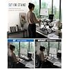 biueus Ultra-Slim Standing Desk Converter, 25.16 x 15.75 Compact Height Adjustable Desk Riser for Standing, Sit Stand Desktop Converter for Monitor or Laptop, No Assembly, Black