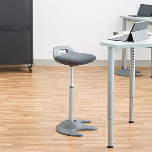 Image of Learniture LNT-NES3021GY-SO Sit-to-Stand Active Motion Perch Stool, Dark Grey
