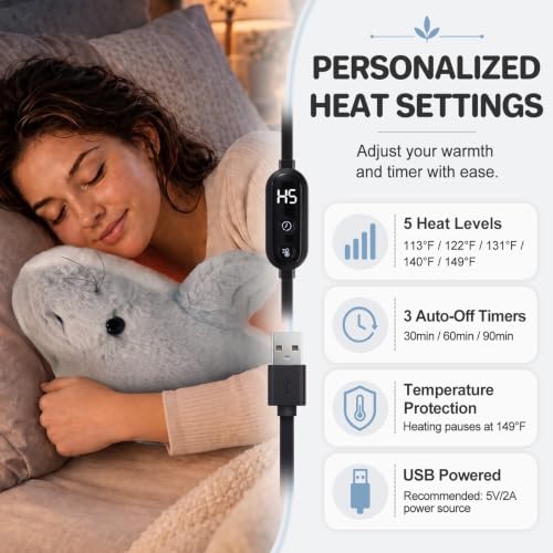 Image of Manatee Heating Pad for Period Cramps USB Power Heated Plush Stuffed Animal
