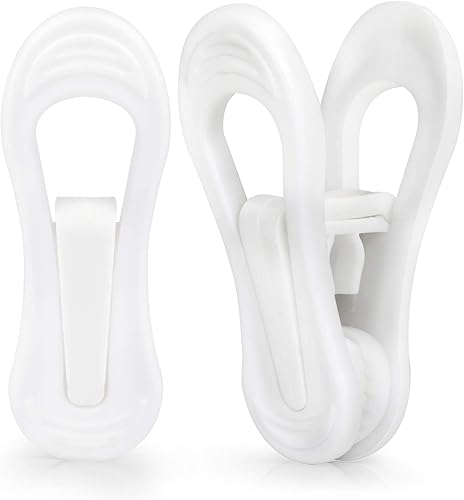 Tinfol Clips de plástico blanco para colgar, paquete de 24 clips para colgar  Pinzas de dedo de agarre fuerte para perchas de ropa de plástico,