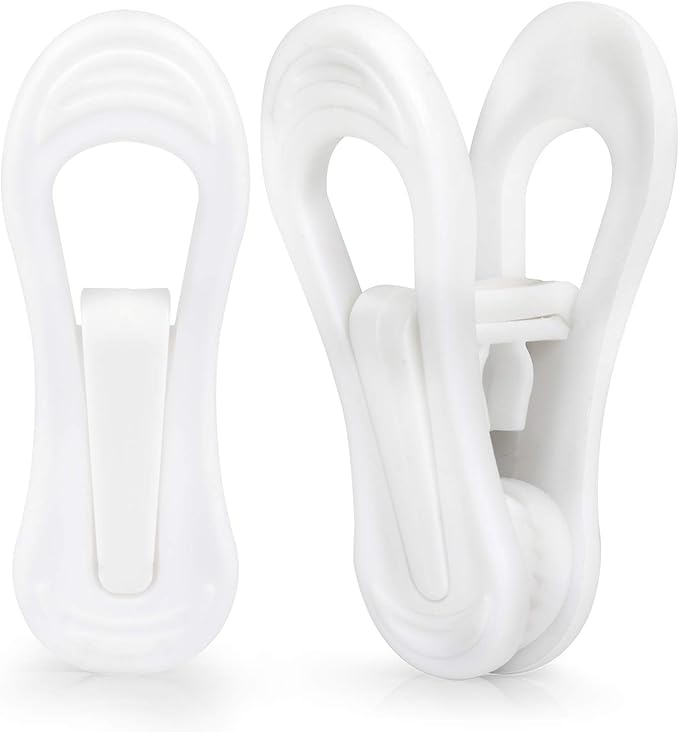 Tinfol White Plastic Hanger Clips, 24 Pack Hanger Clips Strong Pinch Grip Finger