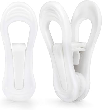 Tinfol White Plastic Hanger Clips, 24 Pack Hanger Clips- Strong Pinch Grip Finger Clips for Plastic Clothes Hangers, Multi-Purpose Hangers Clips