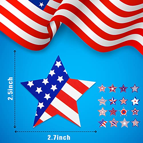 64 Pieces Patriotic Stars Paper Cutouts Patriotic Day Stars Accents With 80 Pieces Glue Point Dots For Independence Day 4Th Of July Memorial Day Patriotic Decoration Home Office School #TOP2