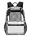 abshoo Heavy Duty Clear Backpack For School Approved Transparent Clear Bookbag (Black)
