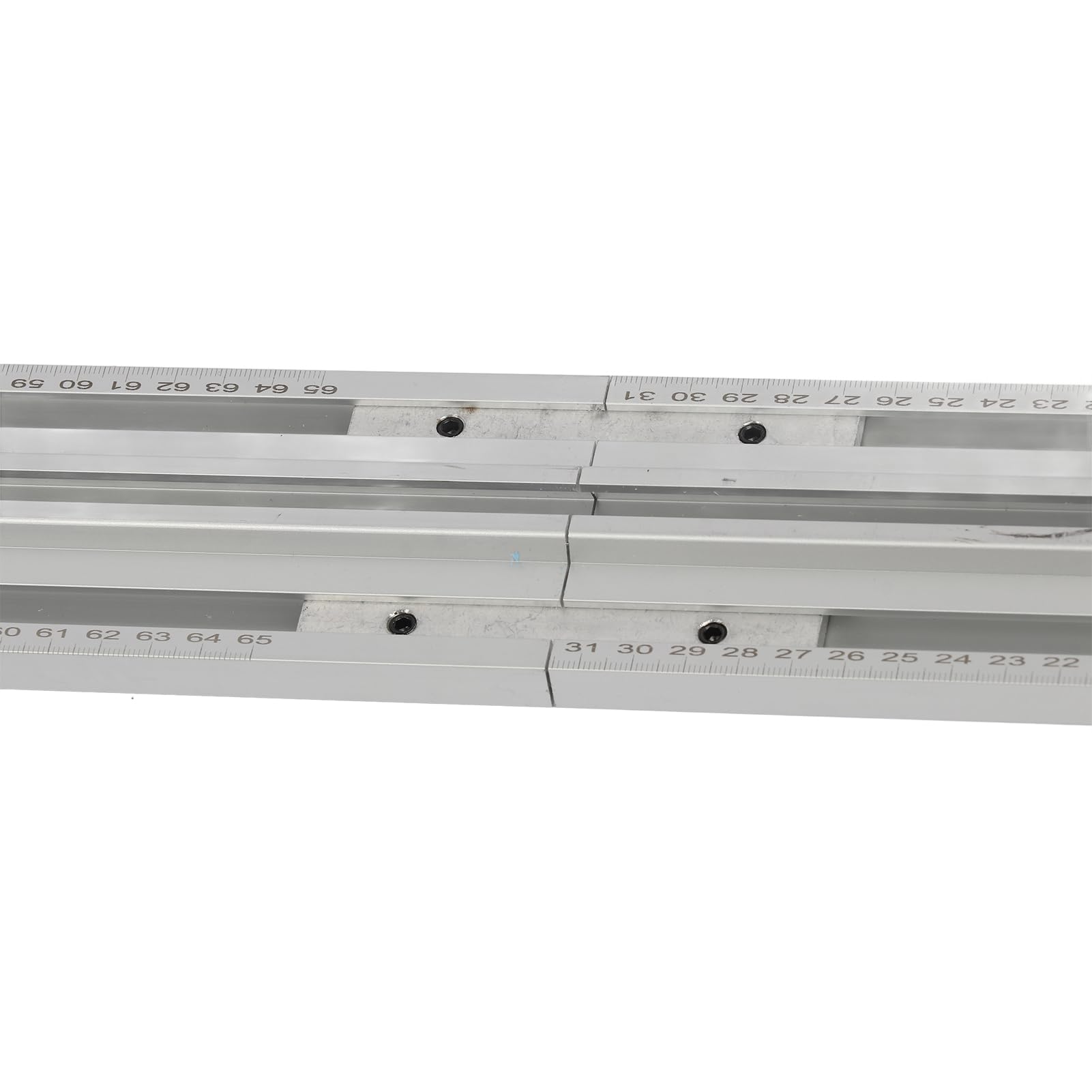 Szyna Prowadząca Noża do Obróbki Drewna dla Stolarza, Zakres Cięcia 0-65 Cm | Regulacja w zakresie 0–65 cm, stop aluminium, przezroczysta skala, jeden klucz stały, gładki podkład, do cięcia piłą