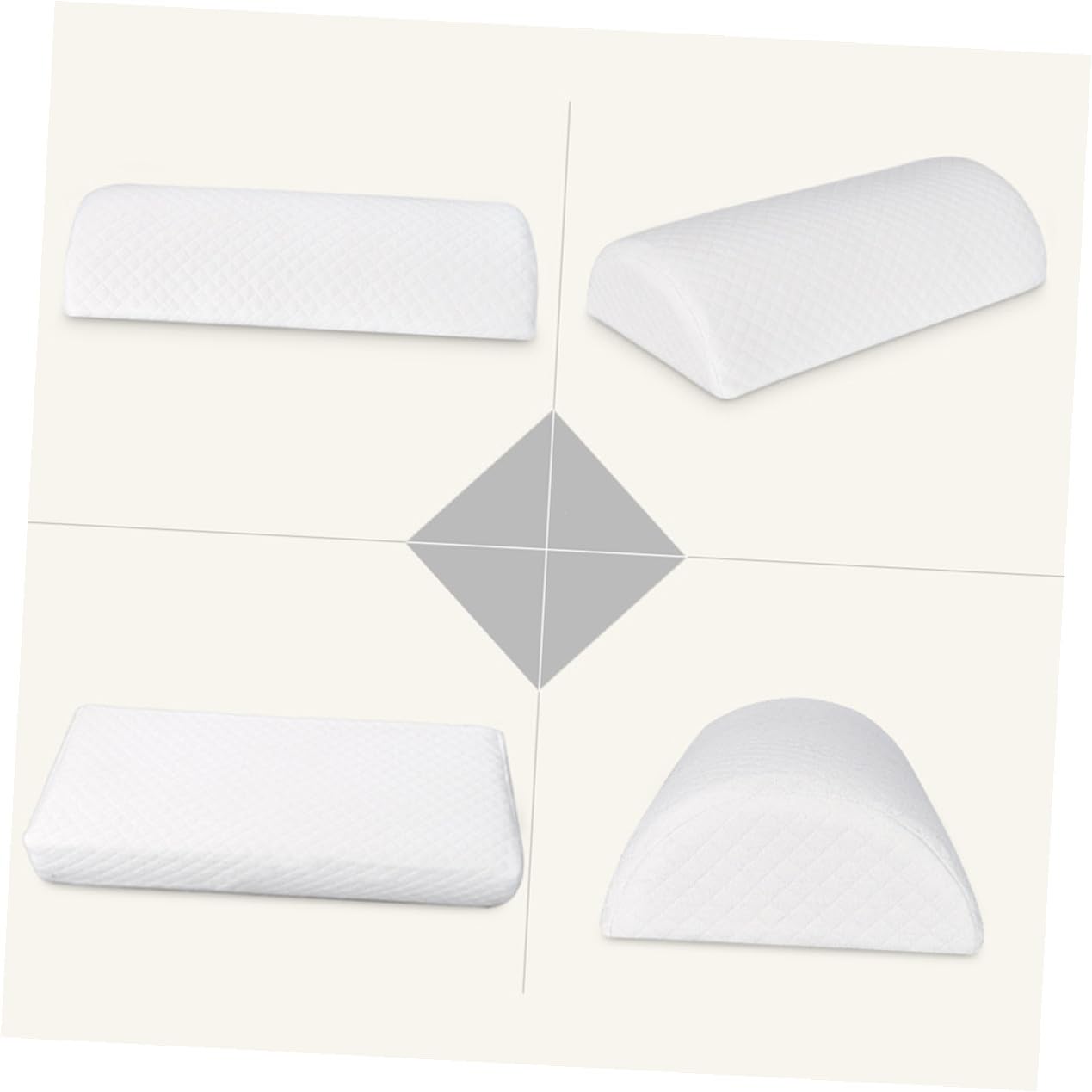 Almohada de Memoria para Piernas Semicircular de Poliuretano Color Blanco