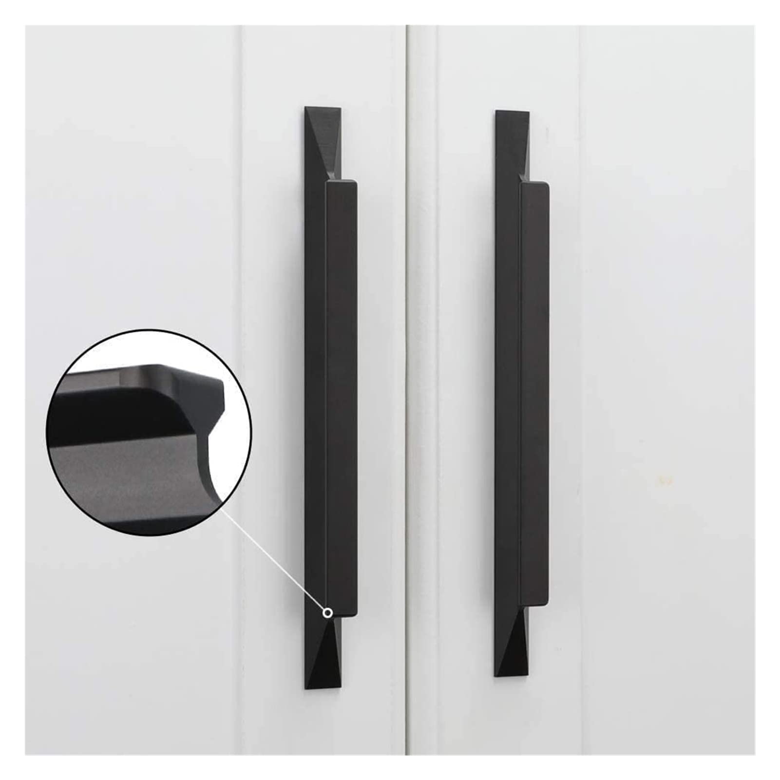 Poignée de tiroir noire 128mm pour meuble de cuisine et placard (Lot de 10)