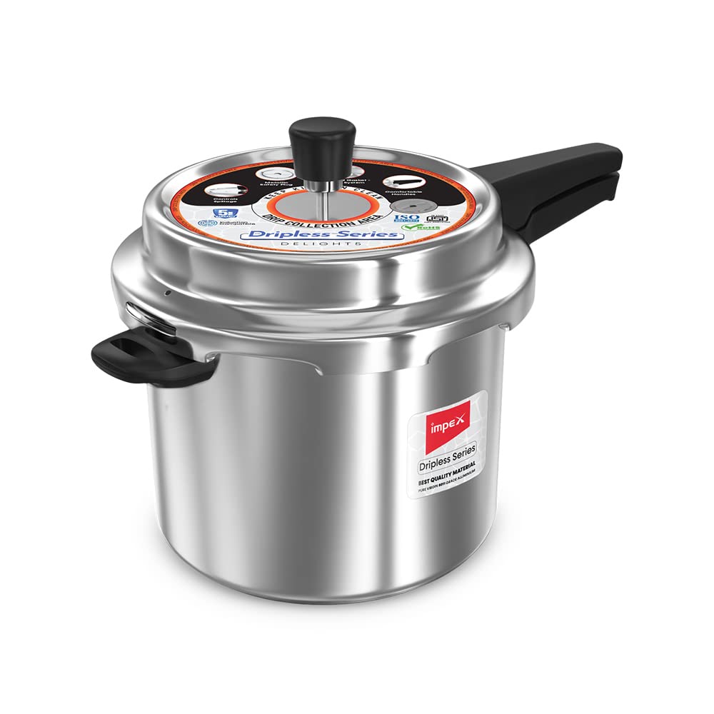 ImpexDELIGHT 5 5 L Virgin Aluminium Dripless Induction bottom Pressure Cooker(5 L, Aluminium)