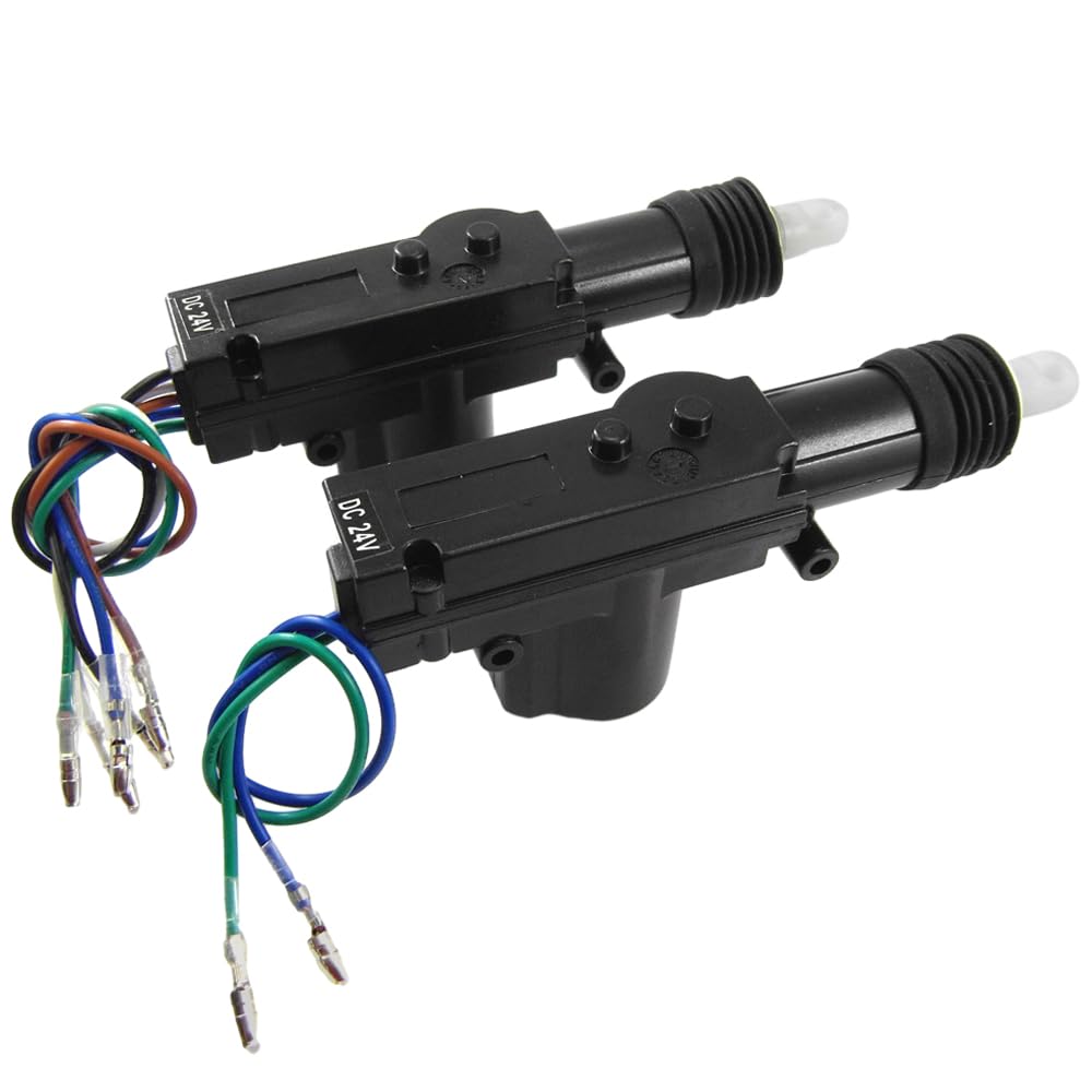 MASO Sistema de bloqueo de puerta central de alarma de coche de 24 V, negro, 2 mandos a distancia, compatible con camión, furgoneta, remolque, camión, vehículos de ingeniería