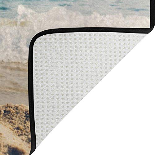 Tapis de plage grand format Ruchen en velours corail pour sublimer un salon terne