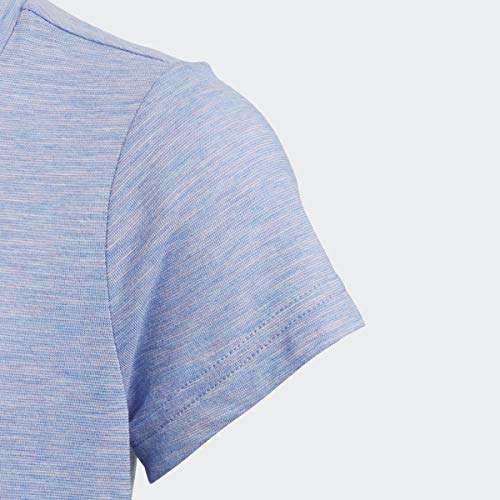 adidas Big Girls Youth (7-14) ID Winners Short Sleeve Tee, Lucky Blue/True Pink Medium 10-124