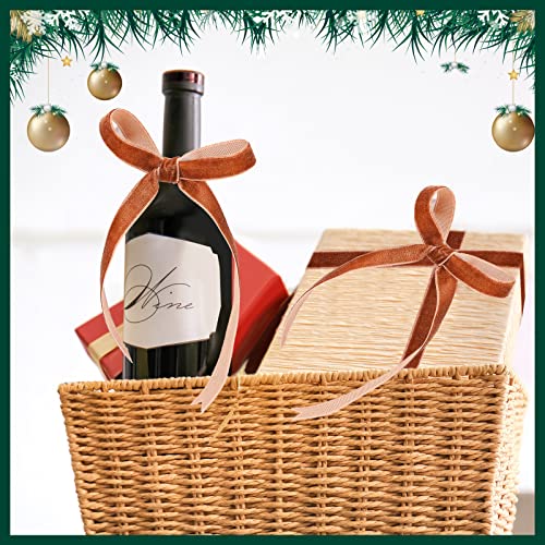 Chuangdi Christmas Vintage Velvet Ribbon Single Face Spool Satin Velvet Ribbon For Christmas Wreath Decoration Diy Bow Craft Gift Wrapping (Brown, 3/8 Inch, 60 Yard) #TOP4