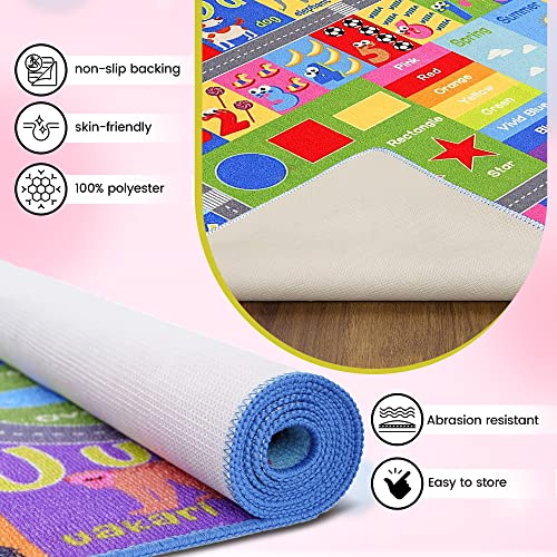 Abc Rug For Fun Learning - Kids Rugs For Playroom With Alphabet, Numbers, Animal Seasons And Shapes - 5X3 Feet –Multi-Color And Non-Slip #TOP3