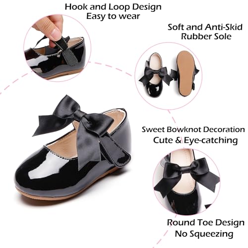Image of PHIRAMIN Tollder Girl Dress Shoes - Little Girl Ballet Flats for Wedding Party