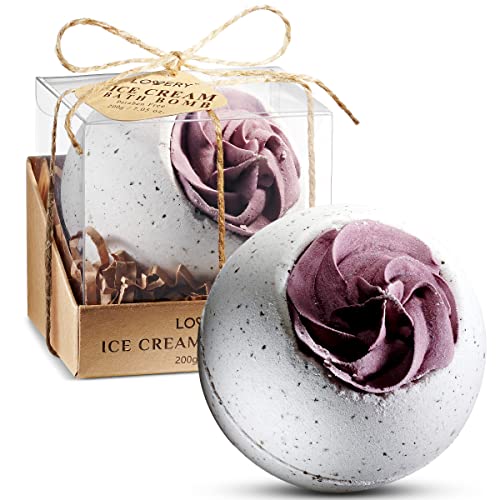 Fathers Day Gifts Ideas, Spa Bath Bombs For Kids, Ice Cream Scented Bubble Bath Ball, Birthday Gifts For Boys & Girls, 7Oz Handmade Bubble Bath Bomb With Shea & Coco Butter Dry Skin Moisturize #TOP7