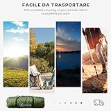 Outsunny 4-6 Man Camping Tent with Living Area and 2 Bedrooms, Hiking Sun Shelter, UV Protection Tunnel Tent, Dark Green - Image 6