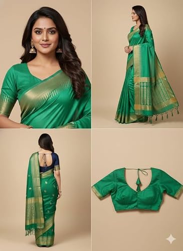 Meenae Fashions peacock green mysore silk saree – image 3
