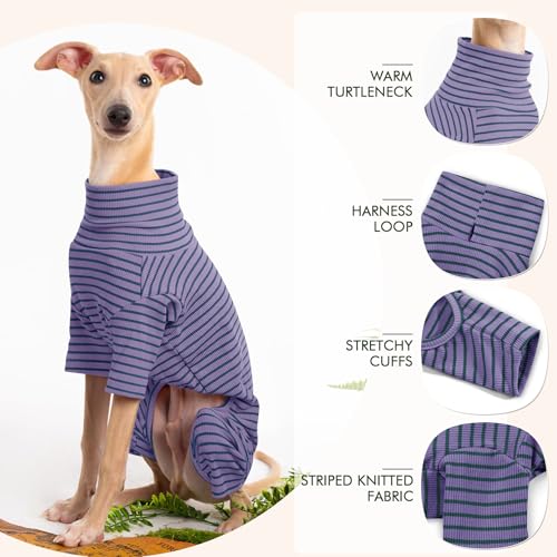 Dog Sweaters for Small Dogs Girls Boys, Striped Pet Sweaters for Fall Winter Dog Clothes, Turtleneck Pullover Knitwear for Small Medium Large Dogs - Image 7