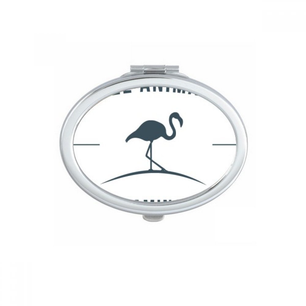 Miroir de maquillage ovale silhouette bleu à emporter partout
