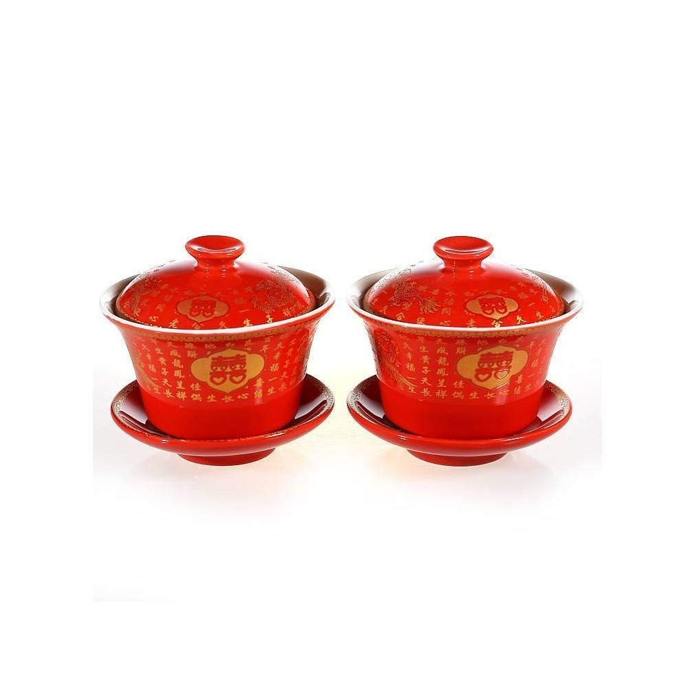 Lachineuse 1413 - Tazas de té | Tetera con tapa, caja de regalo china, vajilla tradicional china