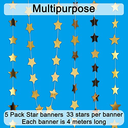 Vengaby Happy Birthday Banner Sign And 165Pcs Shiny Star Party Banners Kit Party Supplies Decorations Birthday Garland Bunting Banner For Birthday Party Home Classroom Favor Supplies（Gold） #TOP4