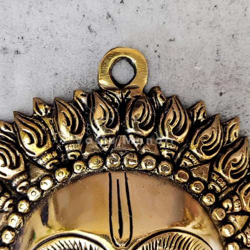 Image of Solid Brass Sun Face Wall Idol, Vastu Remedy (6 Inch, 750 g)