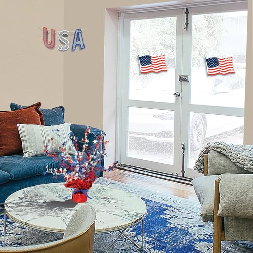Beistle Patriotic Star Gleam ‘N Burst Centerpieces, 2-Count, Red/White/Blue Metallic Table Decor for Independence Day & American Memorial Day Parties, USA Decor, 15” by Beistle - Used condition - Image 4