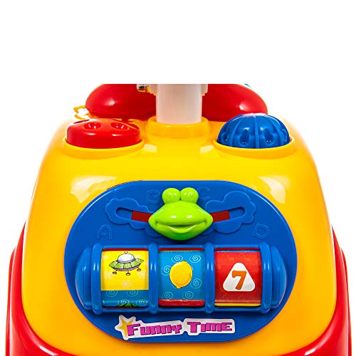 Hillington My First Ride On and Push Along Buggy Car Colourful First Steps Toddler Walker Learning Toy with Sounds and Accessories (RED) - Image 9