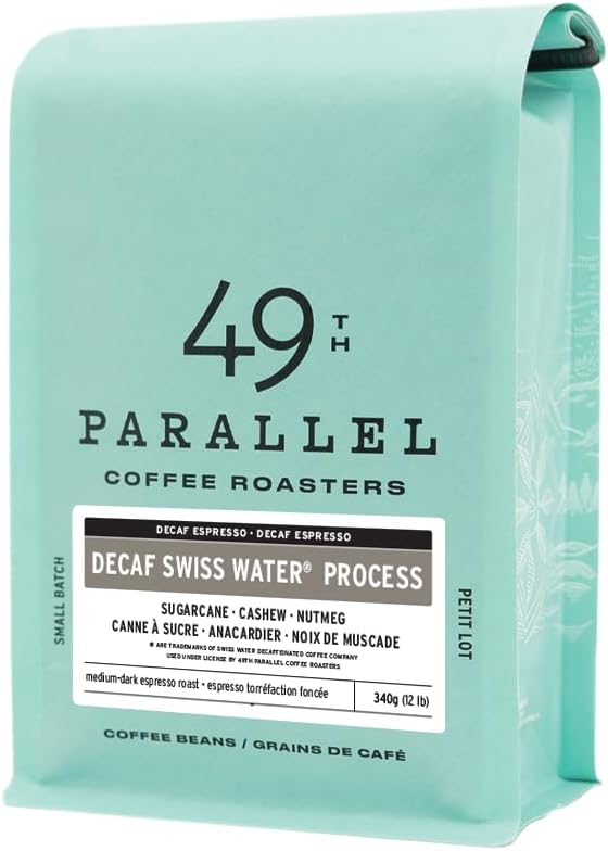 49th Parallel Coffee Roasters Swiss Water Decaf Medium-Dark Espresso Roast 12oz