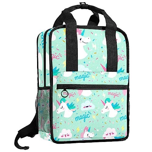 Sac à dos garçons licornes blanches 35cm avec bretelles réglables