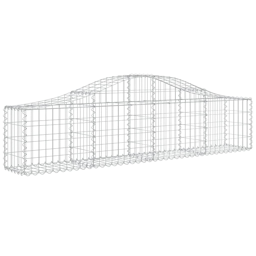 Kosze gabionowe łukowe 20 sztuk ocynkowane żelazo 200 x 30 x 40/60 cm, dekoracyjne gabiony ogrodowe ze wzmocnionymi haczykami do ścian oporowych, średnica drutu 3,5 mm