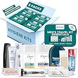 TrekTote Bulk Men’s Travel Hygiene Kits Case Pack of 12 Piece Kits TSA Approved Travel Size Toiletry Kits with Toothbrush Toothpaste Deodorant Razor for Outreach Emergency Use