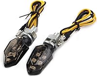 Vista 1 de GZYF 2 luces LED intermitentes para motocicletas, 5 luces LED, mini 0.394 in y 12 V, indicador universal de motocicleta intermitente ámbar, lámpara