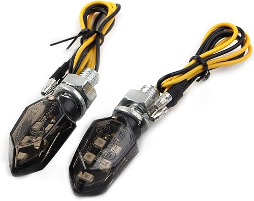 GZYF 2 luces LED intermitentes para motocicletas, 5 luces LED, mini 0.394 in y 12 V, indicador universal de motocicleta intermitente ámbar, lámpara