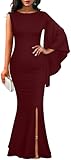 Evening Gowns for Women Formal Long Sleeve Prom Wedding Guest Party Dress Elegant Split Long Cocktail Dresses