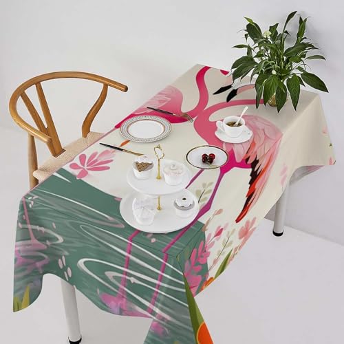 Nappe rectangulaire en lin résistante aux taches 140x140