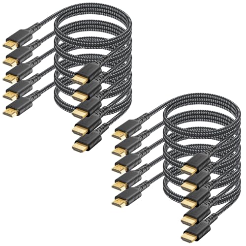 Image of Long HDMI Cable 10-Pack 10FT,8K HDMI to HDMI 2.1 Cord 48Gbps Ultra High Speed Multi Pack Cable for Conference Room, Projector, Monitor, Laptop, PC, Video Conference System