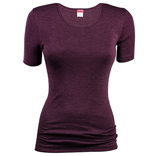 Preisvergleich Produktbild Damen Thermo-Unterhemd - Shirt mit Arm - Thermowäsche aus hautsympatischem Material - Funktionsshirt - Farbe Burgund - Größe 44 - Conta
